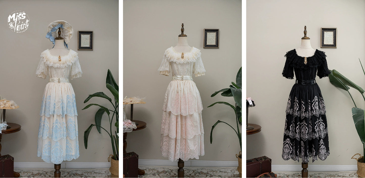 【受注予約9/25まで】Noble Garden 刺繍スカート