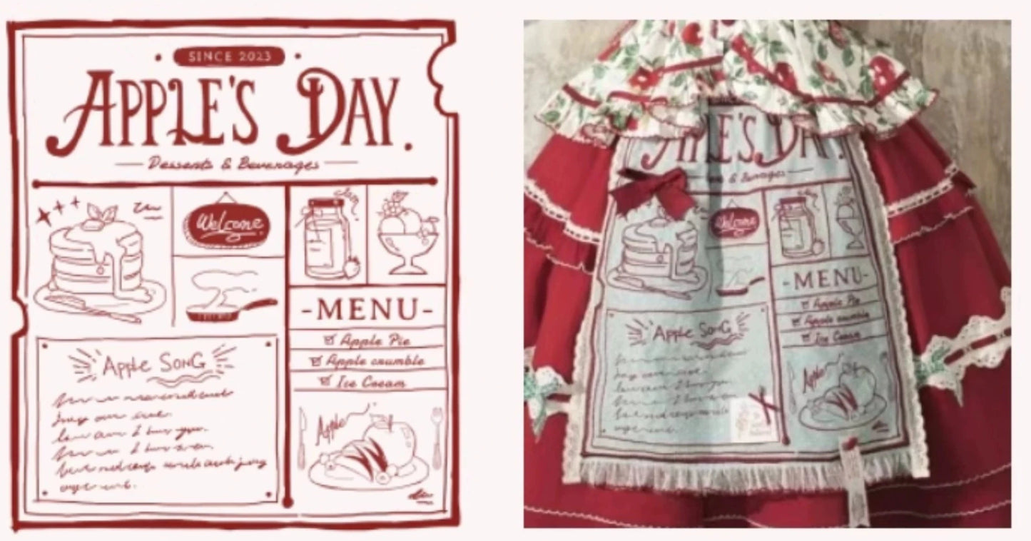 【販売期間終了】Apple Paradise トップス&スカートのセット・ショート丈