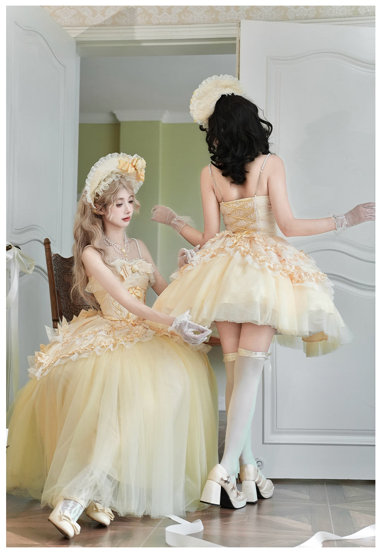 Rose Gold フリルトップスとスカート ロング丈・ショート丈