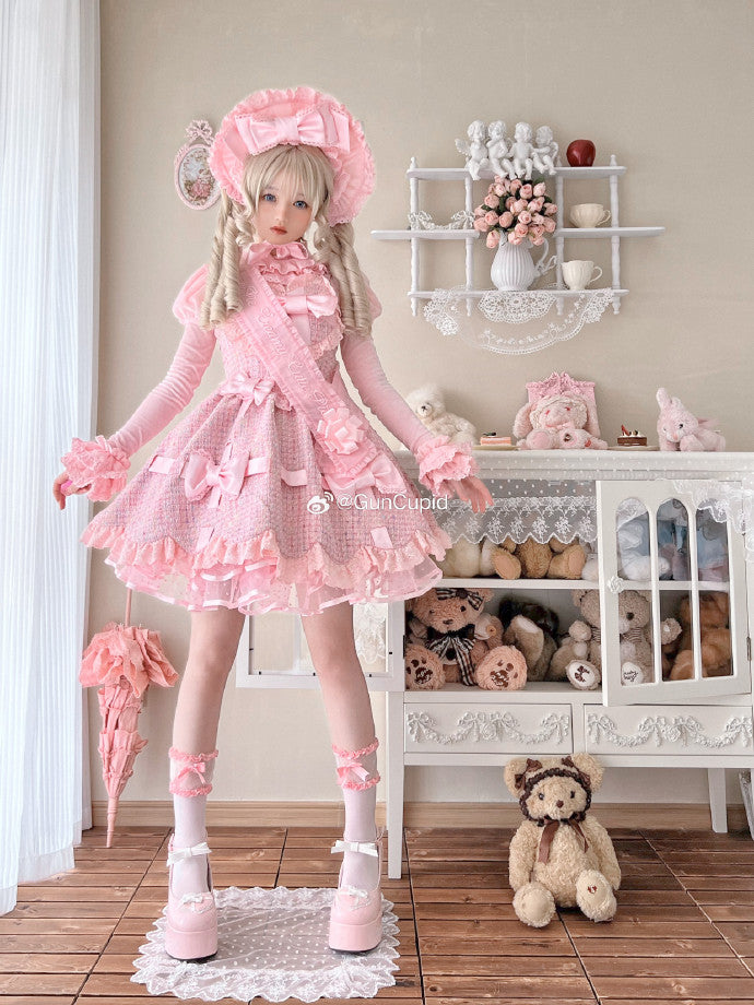 Ribbon Gift Box ミニ丈ジャンパースカートとトップスのセット