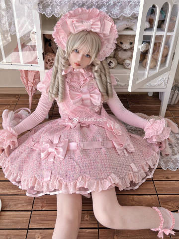 Ribbon Gift Box ミニ丈ジャンパースカートとトップスのセット