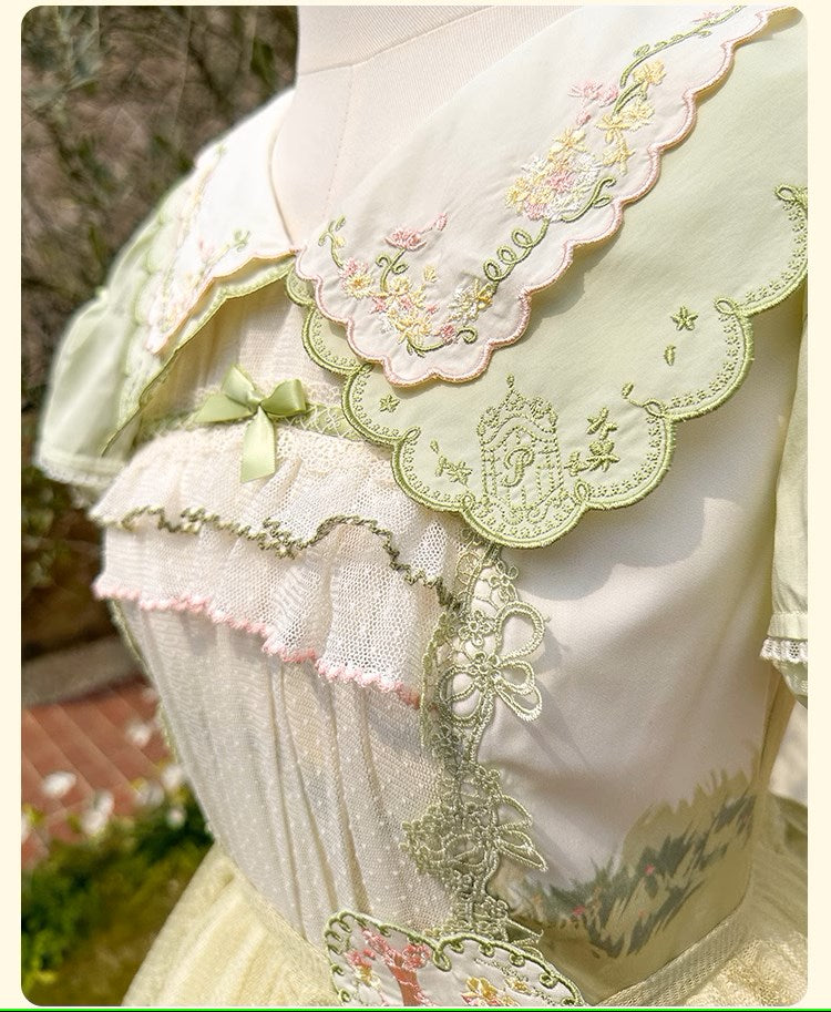 【再販・受注予約2/12まで】Fragrant Grass パフスリーブワンピース コットンタイプ