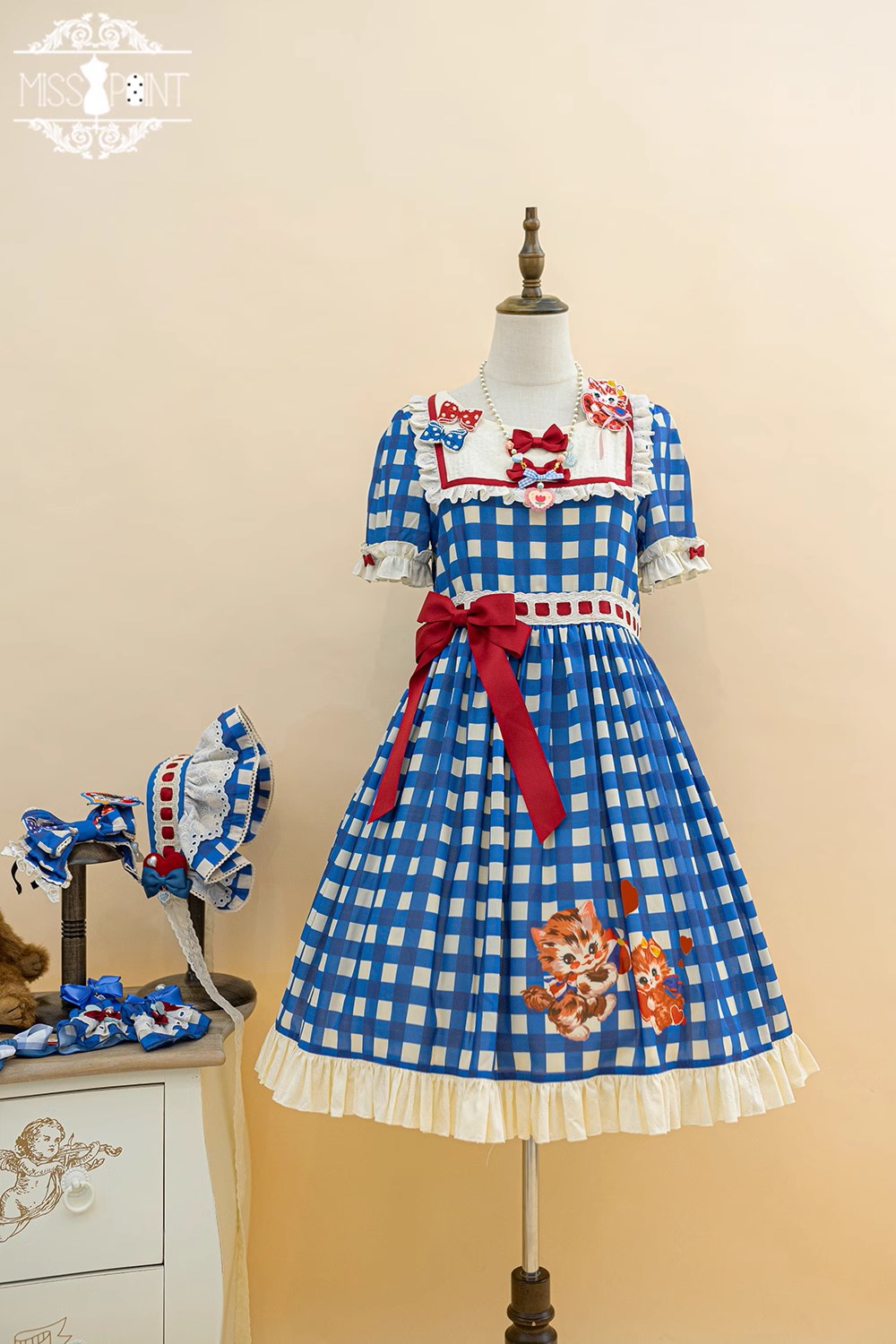 【予約販売】Sweet Kittyレトロカジュアルワンピース