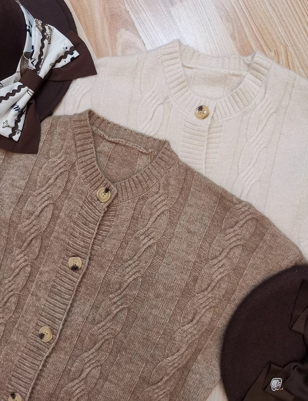 【予約販売】Caramel Latte Sweet レトロガーリーカーディガン