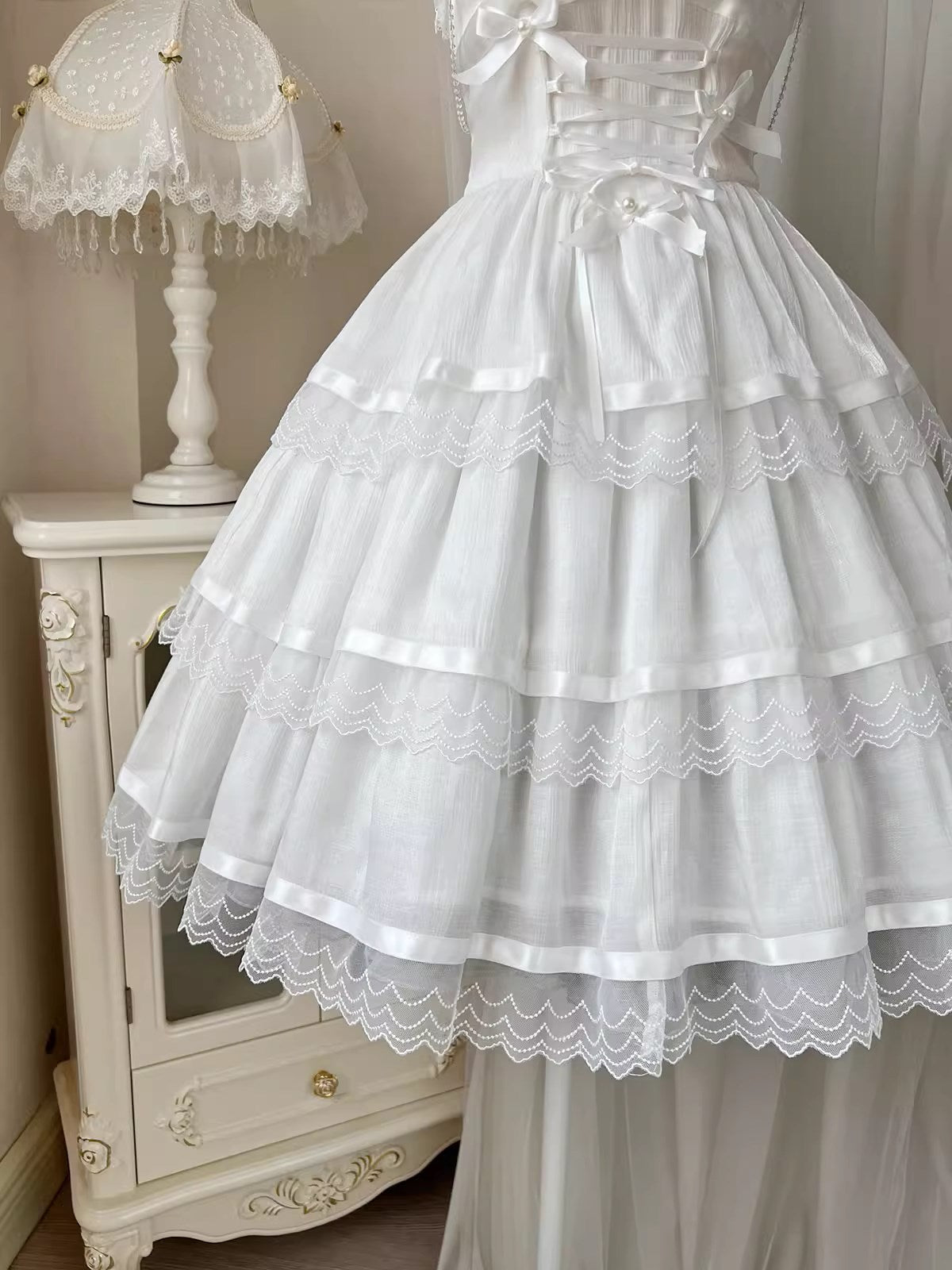 Romantic Party Black and White Tiered Jumperskirt