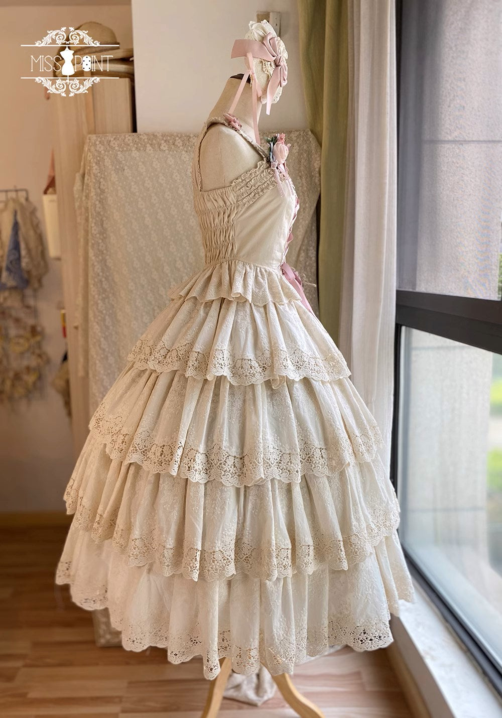 【予約販売】森林輪舞曲レースのレイヤースカート 4層タイプ