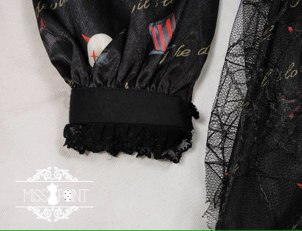 【予約販売】Clown Revival Night 蝙蝠襟の長袖ワンピース