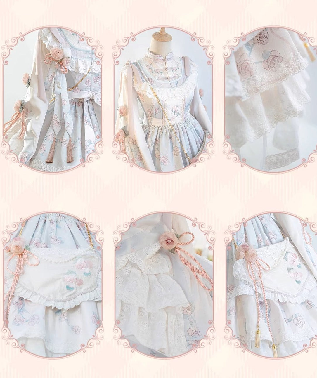 【予約販売】洛神花-春分-長袖マオカラーワンピース