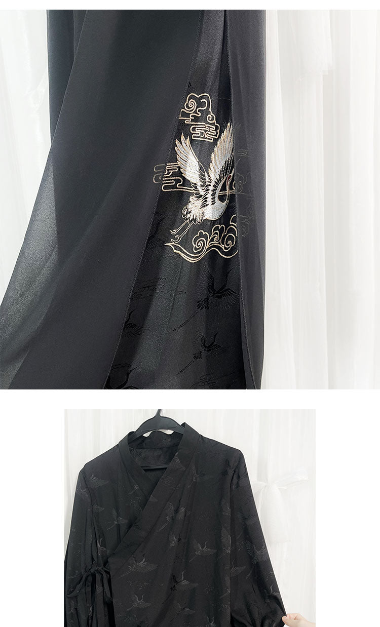 Prince style Crane embroidered flower loli haori