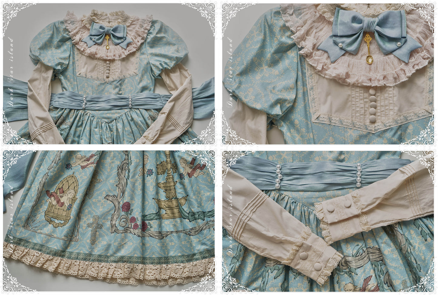 Wonderland Paradise Antique cotton dress with sleeves
