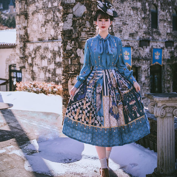 Brave Journey 2 Print Blouse with Tie New Color