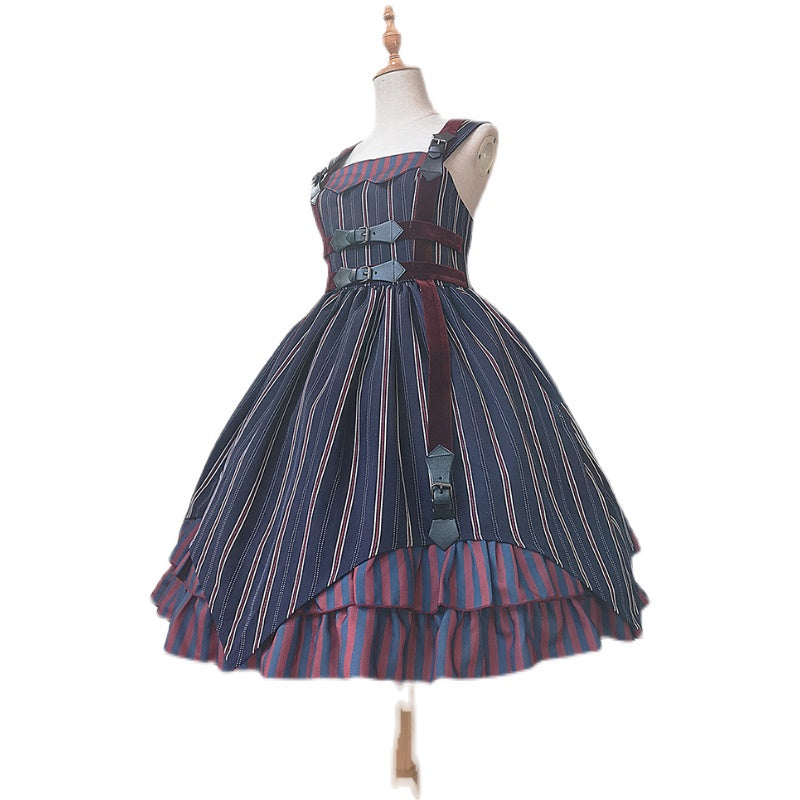 Punk Lolita British Striped Jumper Skirt