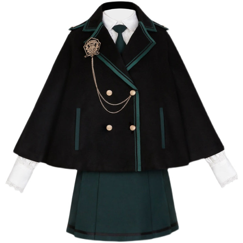 Magic academy setup with uniform style cloak