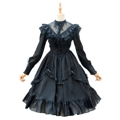 【ANCHANLAND様動画着用商品】ランタンスリーブ レトロ エレガント ドレス