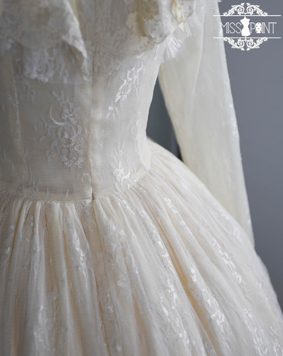 【予約販売】朝靄のスイートエレガント レースドレス