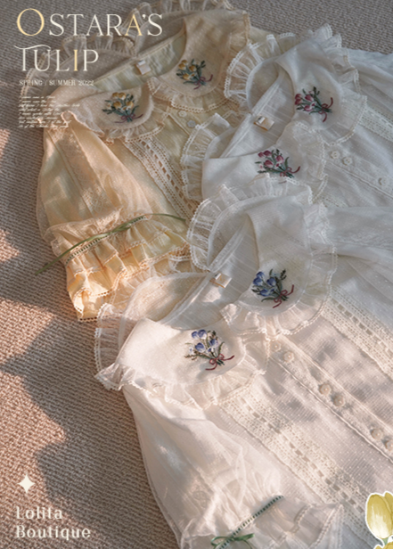 春の訪れ チューリップ模様のブラウス