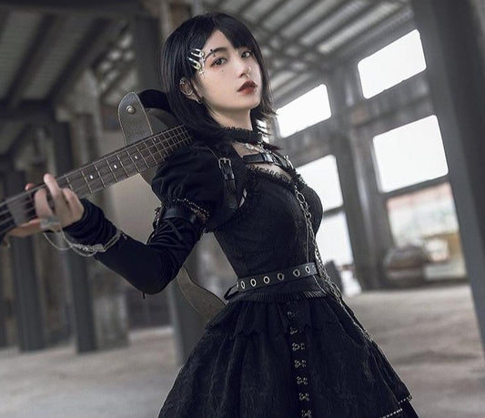 ライブ参戦服 ゴスロリ風 ジャンパースカート