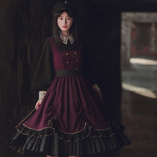 見習い魔法使い 重ね着風ワンピースとマント