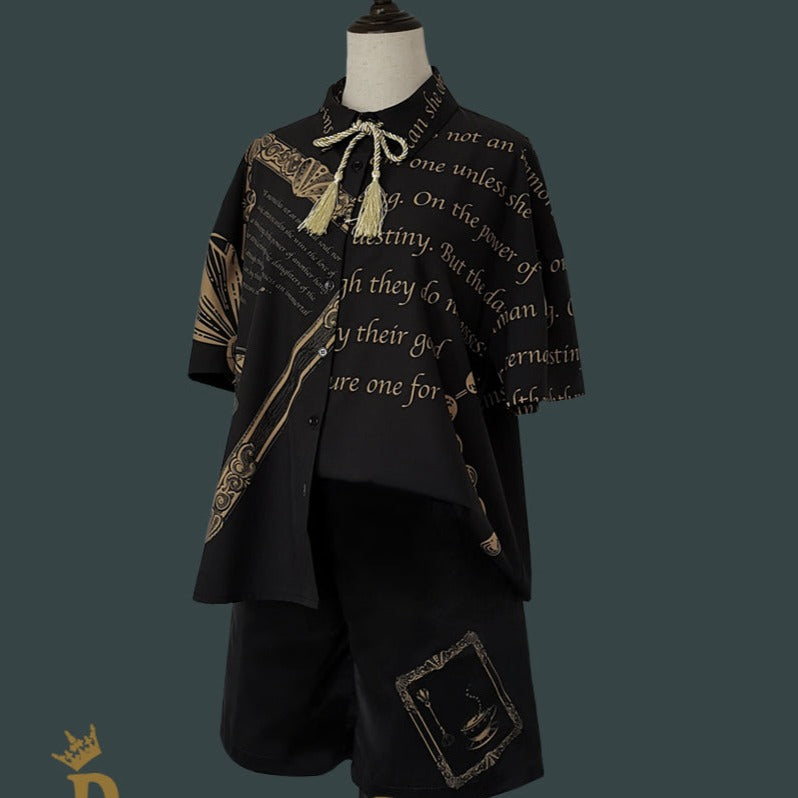 Prince Lolita Black Printed Short Pants