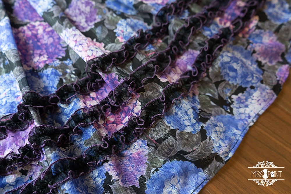 Mid Summer Garden wisteria and hydrangea skirt