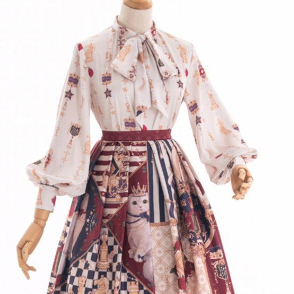 勇者の旅2 タイ付プリントブラウス