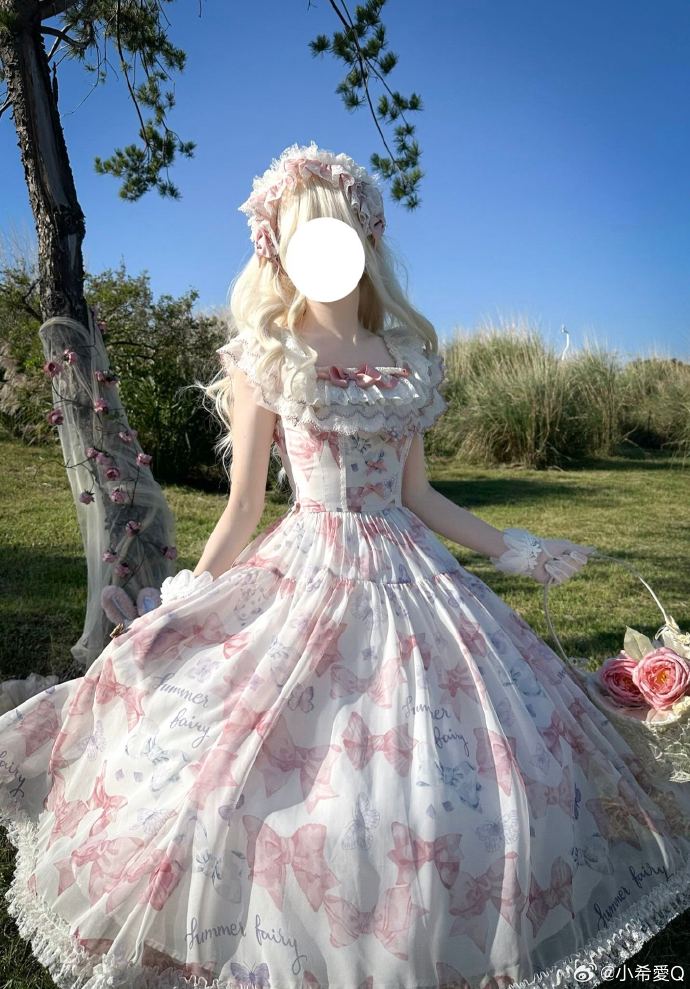 [Pre-orders available until 2/10] Ribbon Eternal Garden lace square neck dress