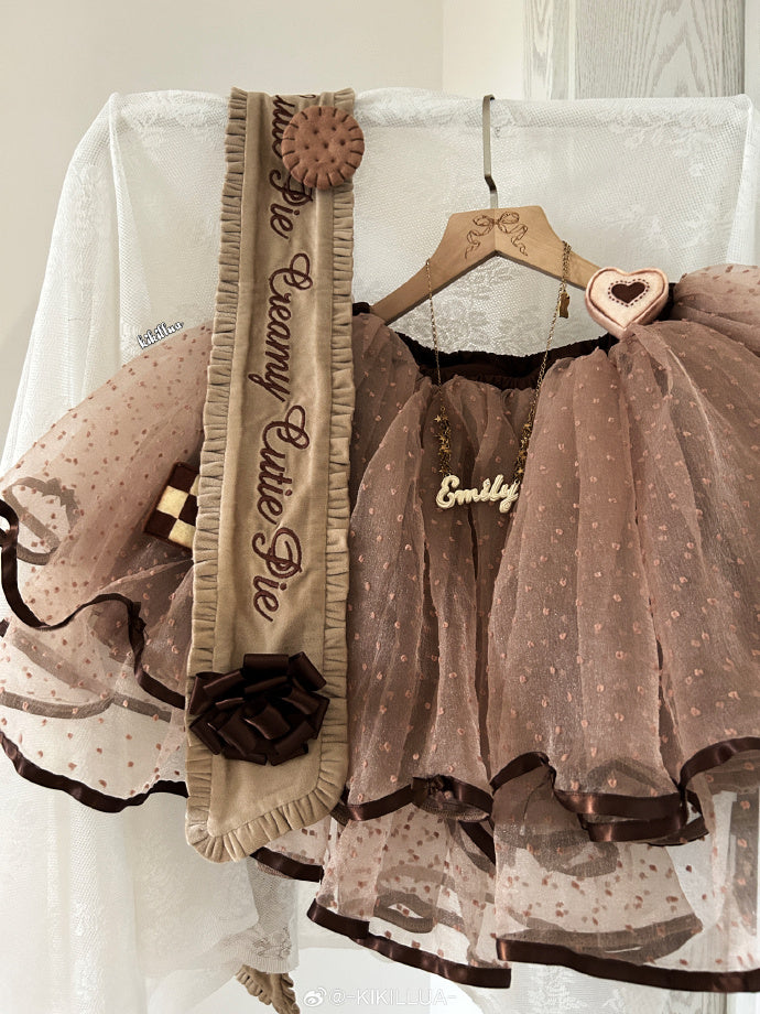 Ribbon Gift Box Dot Tulle Pannier