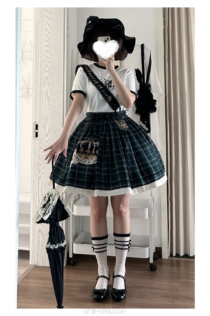 [Pre-orders available until 10/29] Thistle Crown Checkered Mini Skirt