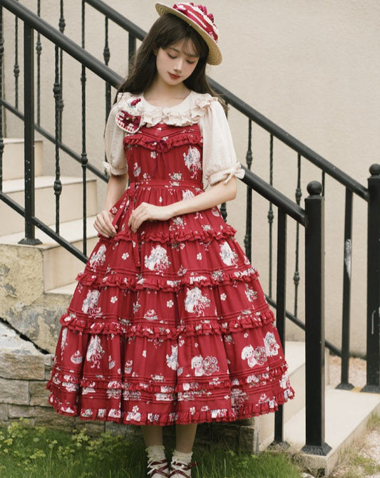 [Pre-orders available until 7/11] Strawberry Bouquet Jumper Skirt