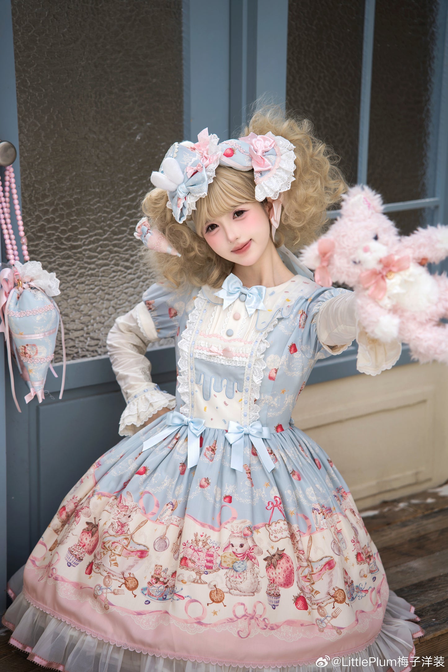 【受注予約1/7まで】Bunny Bakery 付け袖付きワンピース・オーガンジータイプ