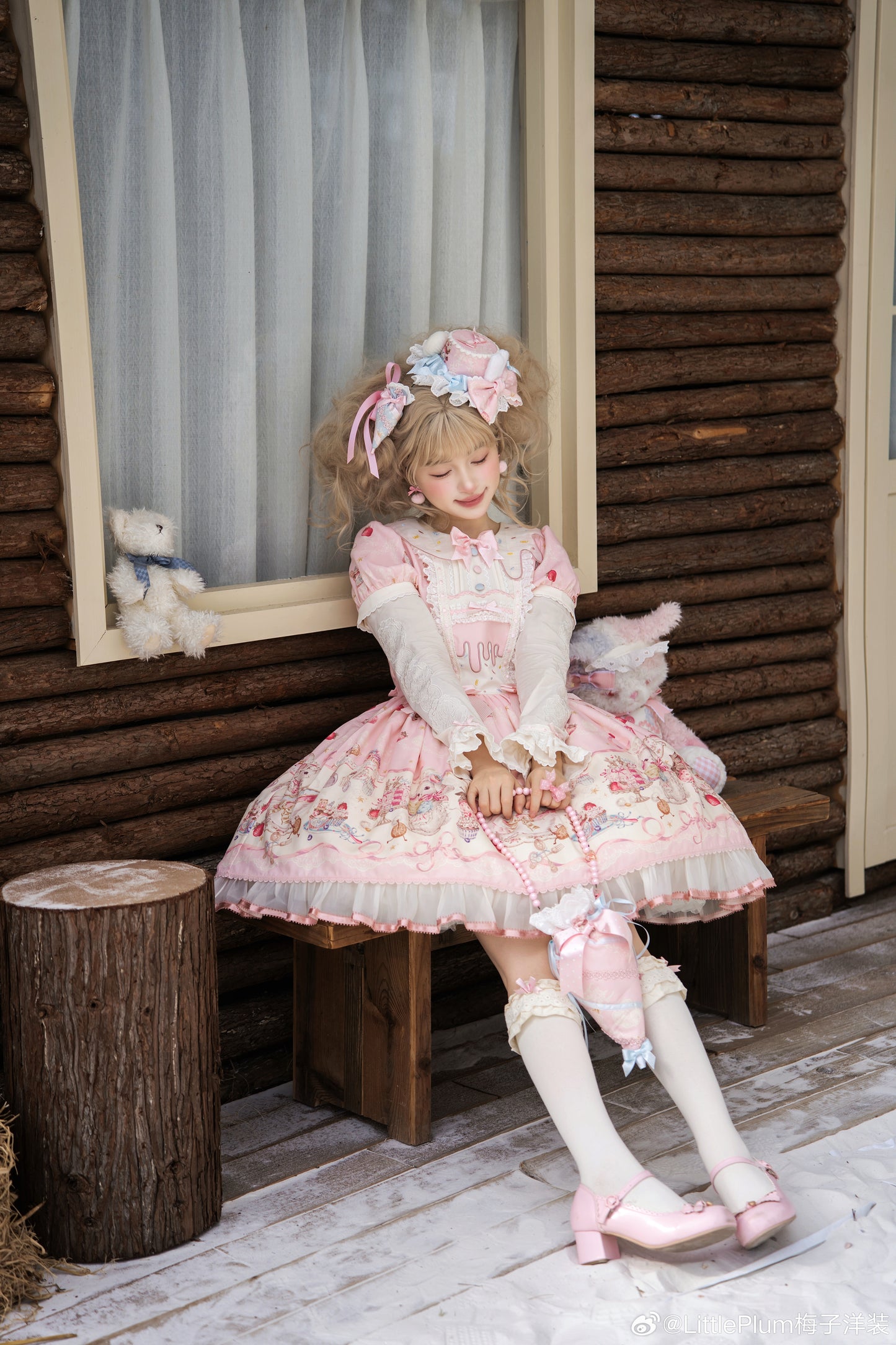 【受注予約1/7まで】Bunny Bakery 付け袖付きワンピース・オーガンジータイプ