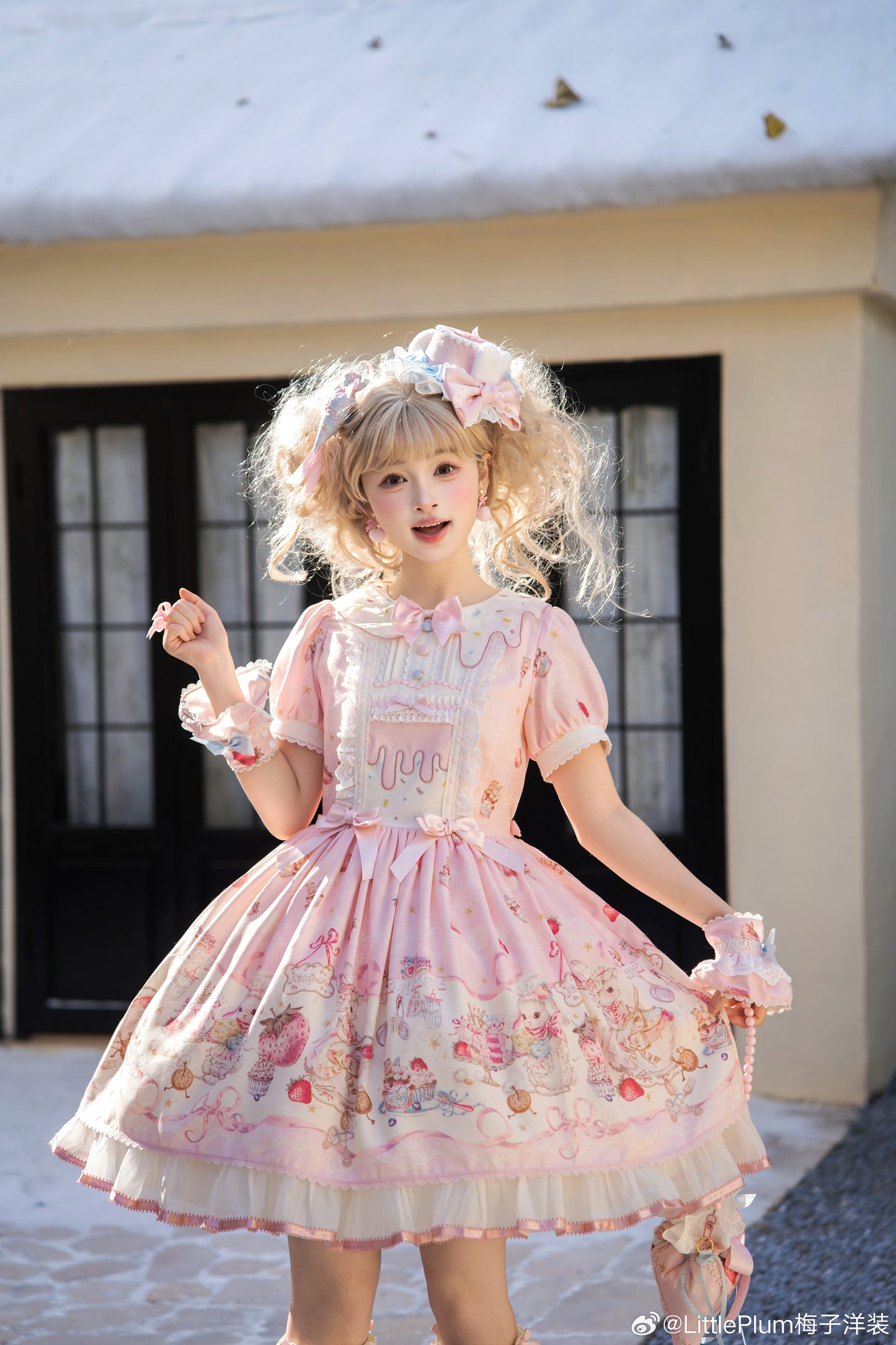 【受注予約1/7まで】Bunny Bakery 付け袖付きワンピース・オーガンジータイプ