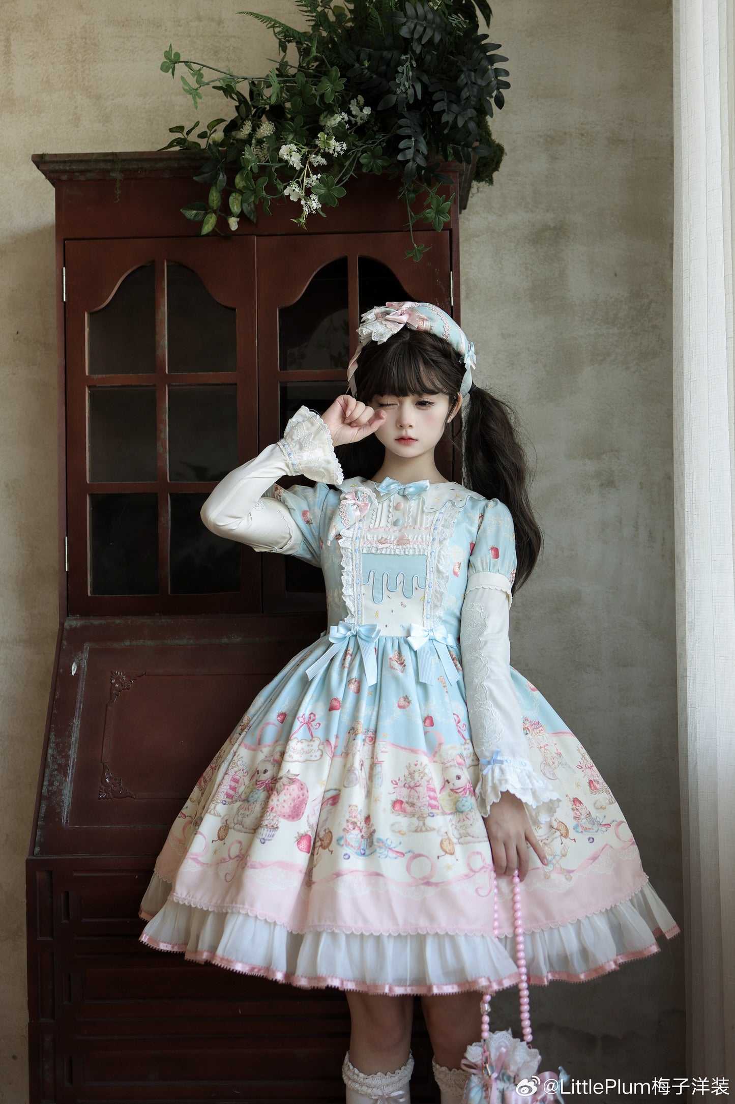 【受注予約1/7まで】Bunny Bakery 付け袖付きワンピース・オーガンジータイプ