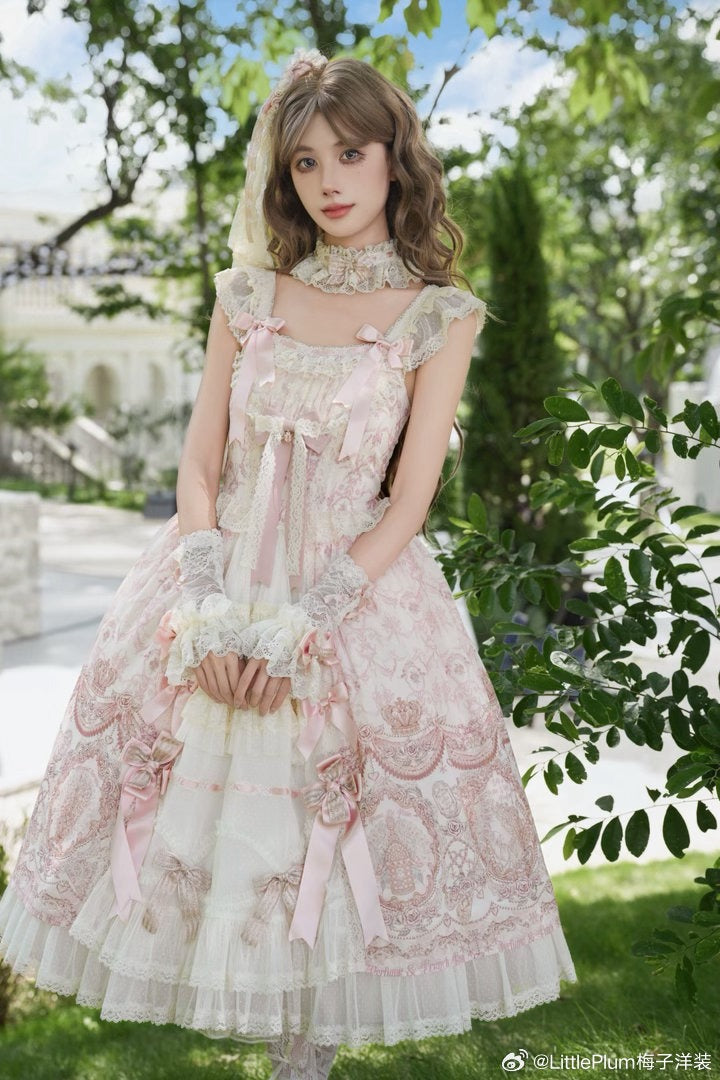 【受注予約9/13まで】Rose Aroma フロントレースジャンパースカート