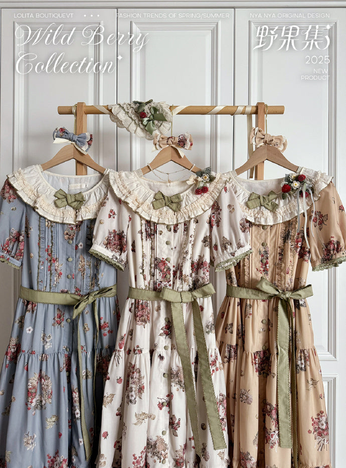 【受注予約4/23まで】Wild Berry Collection フリルネックワンピース