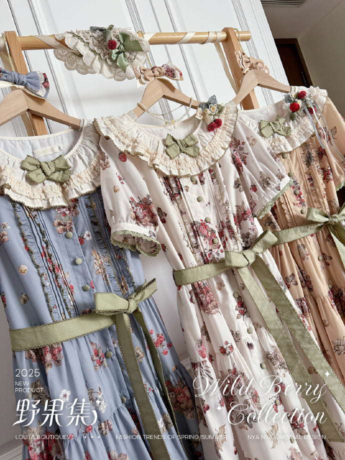 【受注予約4/23まで】Wild Berry Collection フリルネックワンピース