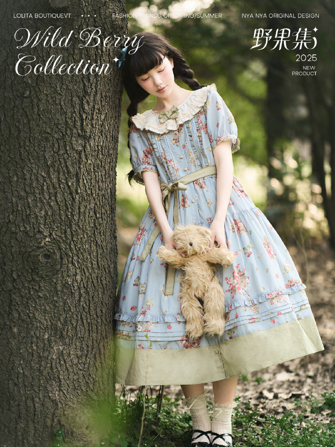 【受注予約4/23まで】Wild Berry Collection フリルネックワンピース・切替タイプ