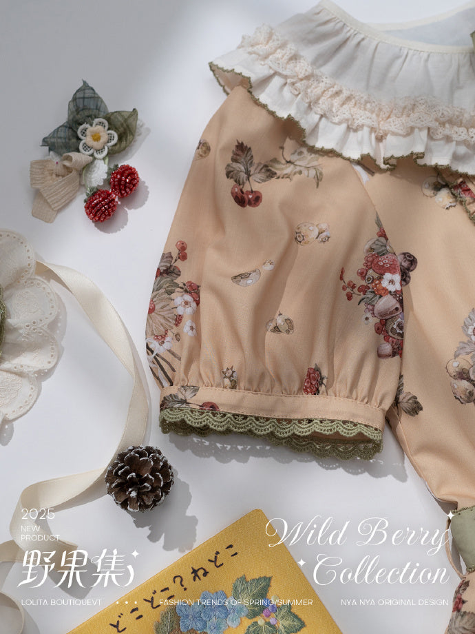 【受注予約4/23まで】Wild Berry Collection フリルネックワンピース・切替タイプ