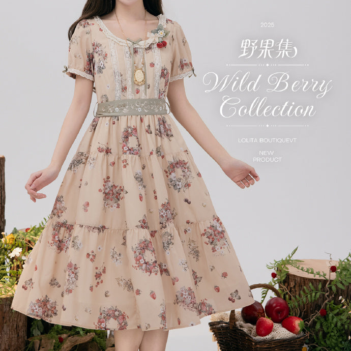 【受注予約4/23まで】Wild Berry Collection ラウンドネックワンピース