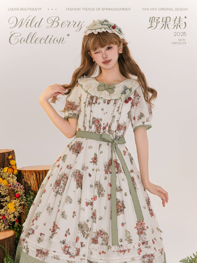【受注予約4/23まで】Wild Berry Collection フリルネックワンピース・切替タイプ