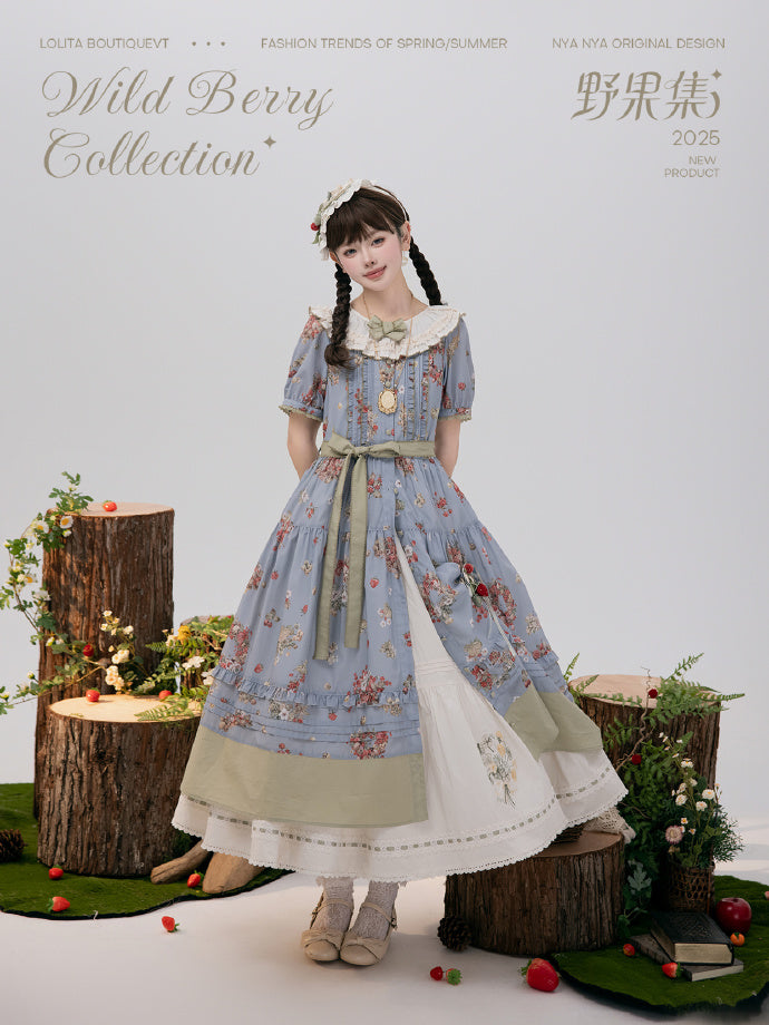 【受注予約4/23まで】Wild Berry Collection フリルネックワンピース・切替タイプ