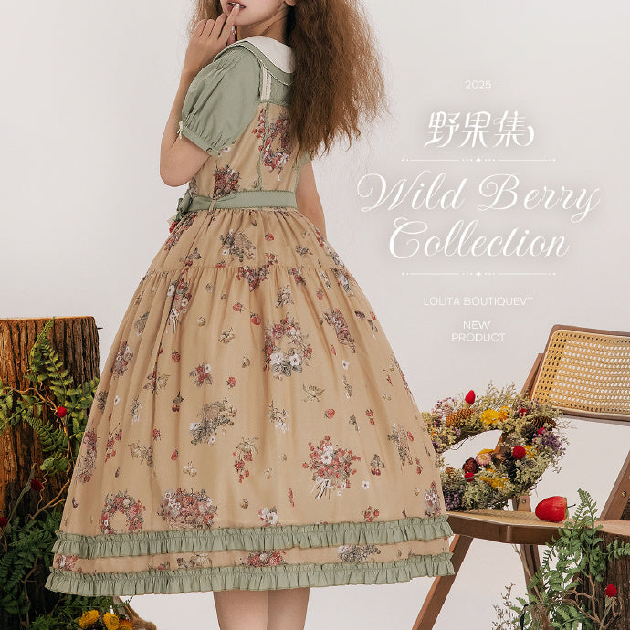 【受注予約4/23まで】Wild Berry Collection プリントジャンパースカート