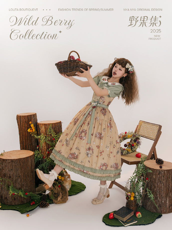 【受注予約4/23まで】Wild Berry Collection プリントジャンパースカート