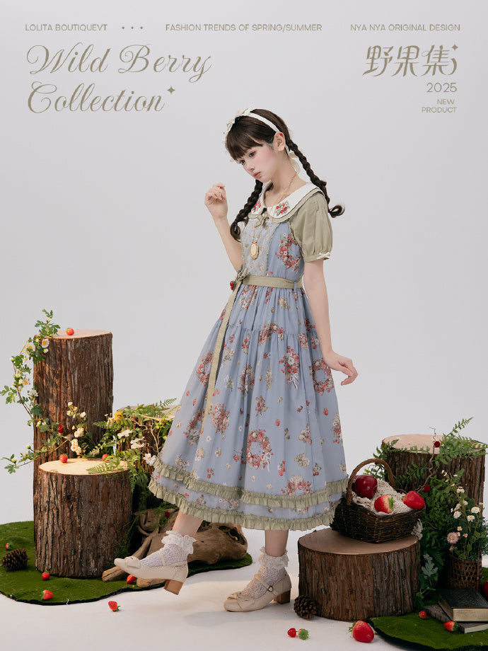 【受注予約4/23まで】Wild Berry Collection プリントジャンパースカート