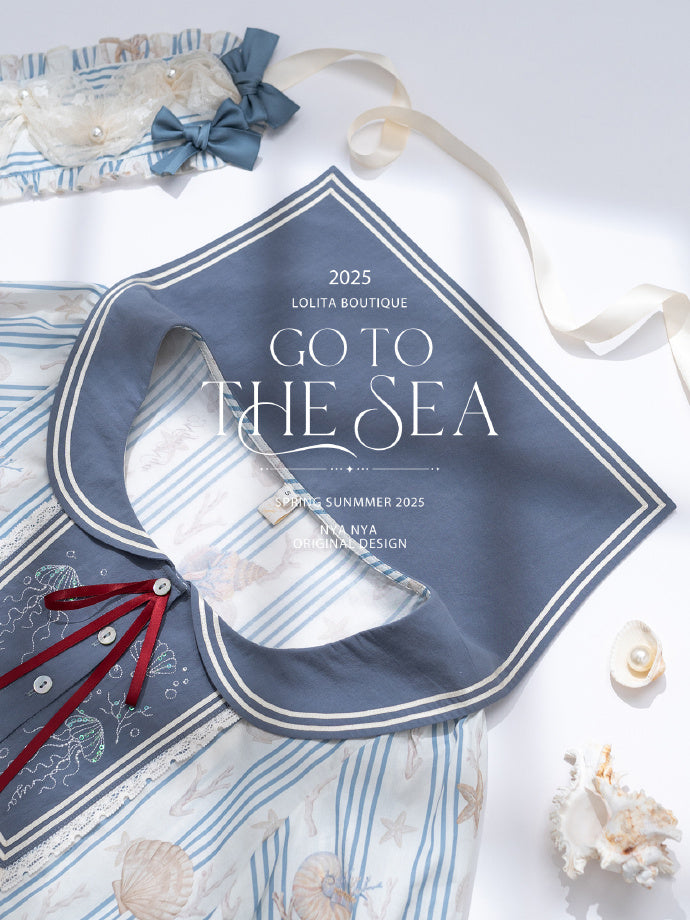 【受注予約5/13まで】Go To the Sea セーラーカラー半袖トップス
