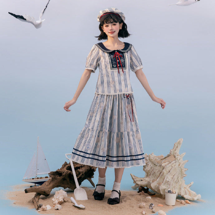 【受注予約5/13まで】Go To the Sea プリントスカート