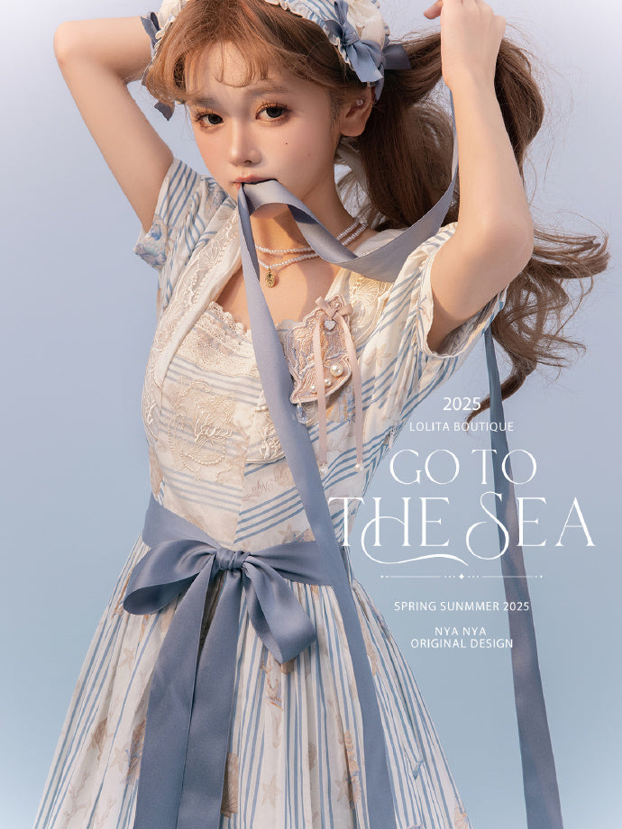 【受注予約5/13まで】Go To the Sea 刺繍ワンピース・ロング丈