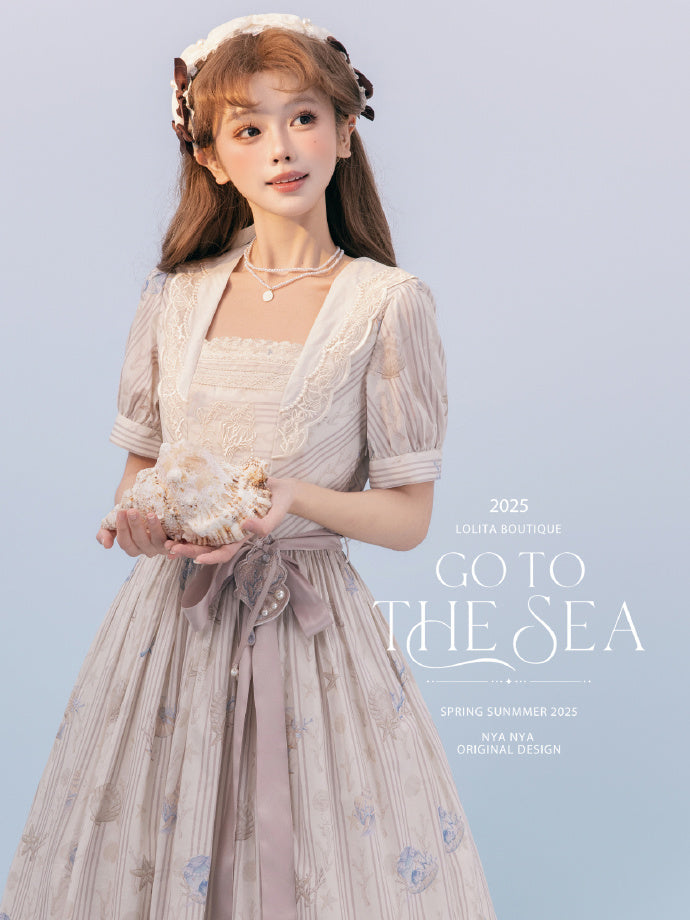 【受注予約5/13まで】Go To the Sea 刺繍ワンピース・ロング丈