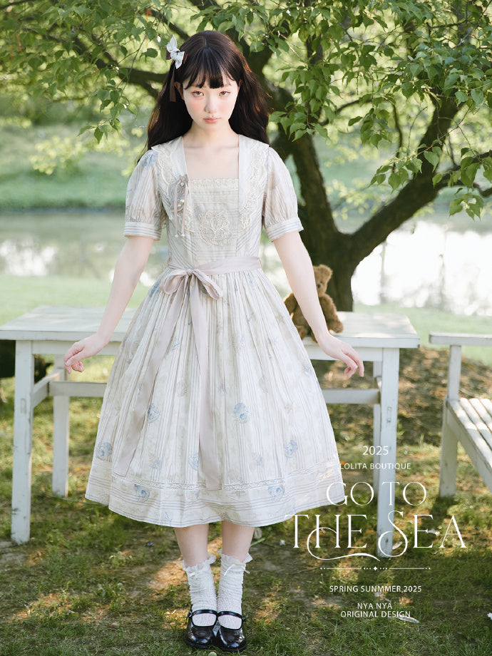 【受注予約5/13まで】Go To the Sea 刺繍ワンピース・ロング丈