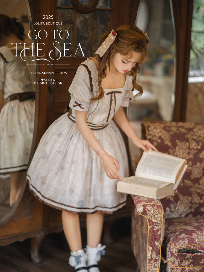 【受注予約5/13まで】Go To the Sea 刺繍ワンピース・ショート丈